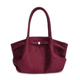 NNEDSZ Purple-red Elegant Suede Tote Bag - Soft and Stylish Handbag for Everyday Use