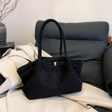 NNEDSZ Black Elegant Suede Tote Bag - Soft and Stylish Handbag for Everyday Use