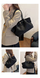 NNEDSZ Black Elegant Suede Tote Bag - Soft and Stylish Handbag for Everyday Use
