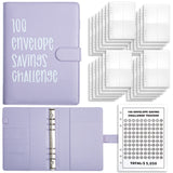 NNEDSZ Purple 100-Day Savings Challenge Cash Binder with Tracker and Refillable Notebook