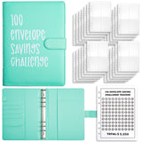 NNEDSZ Light Blue 100-Day Savings Challenge Cash Binder with Tracker and Refillable Notebook