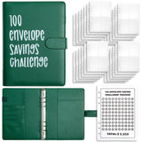 NNEDSZ Green 100-Day Savings Challenge Cash Binder with Tracker and Refillable Notebook