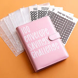 NNEDSZ Green 100-Day Savings Challenge Cash Binder with Tracker and Refillable Notebook
