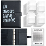 NNEDSZ Black 100-Day Savings Challenge Cash Binder with Tracker and Refillable Notebook