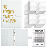 NNEDSZ White 100-Day Savings Challenge Cash Binder with Tracker and Refillable Notebook