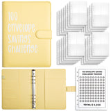 NNEDSZ Yellow 100-Day Savings Challenge Cash Binder with Tracker and Refillable Notebook
