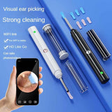 NNEDSZ Black Smart Visual Ear Cleaner with 7 Silicone Tips and Type-C Charging Cable