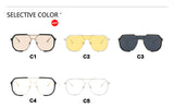NNEDSZ Black Frame White Tablets Unisex Oversized Aviator Metal Frame Sunglasses - Retro Fashion Eyewear with AC Lenses