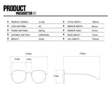 NNEDSZ Transparent White Tablets Unisex Oversized Aviator Metal Frame Sunglasses - Retro Fashion Eyewear with AC Lenses