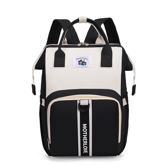 NNEDSZ Black New Large Capacity Mommy Bag – Portable and Lightweight Multi-Function Diaper Backpack, Stylish Baby and Mom Storage Bag