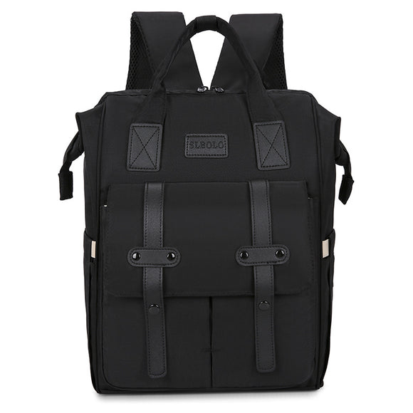 NNEDSZ Black Fashionable Multi-Function Mommy Bag – Large Capacity Diaper Tote and Backpack for Moms, Ideal for Travel and Everyday Use
