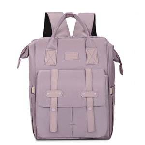 NNEDSZ Purple Fashionable Multi-Function Mommy Bag - Large Capacity Diaper Tote and Backpack for Moms, Ideal for Travel and Everyday Use
