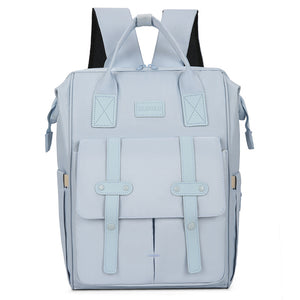 NNEDSZ Light Blue Fashionable Multi-Function Mommy Bag - Large Capacity Diaper Tote and Backpack for Moms, Ideal for Travel and Everyday Use