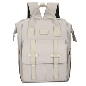 NNEDSZ White Fashionable Multi-Function Mommy Bag - Large Capacity Diaper Tote and Backpack for Moms, Ideal for Travel and Everyday Use