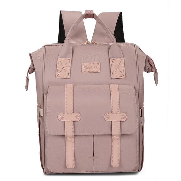 NNEDSZ Pink Fashionable Multi-Function Mommy Bag - Large Capacity Diaper Tote and Backpack for Moms, Ideal for Travel and Everyday Use