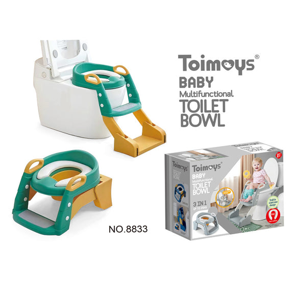NNEDSZ Green Children's Toilet Trainer Seat - Foldable Potty Ladder with Color Box, Easy-to-Use Toilet Seat for Kids