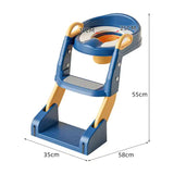 NNEDSZ Blue Children's Toilet Trainer Seat - Foldable Potty Ladder with Color Box, Easy-to-Use Toilet Seat for Kids