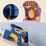 NNEDSZ Blue Children's Toilet Trainer Seat - Foldable Potty Ladder with Color Box, Easy-to-Use Toilet Seat for Kids