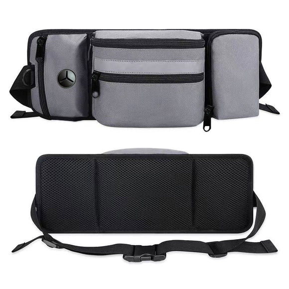 NNEDSZ Grey Portable Dog Training Bag - Multi-Function Pet Snack Pouch, Waste Bag Holder, and Training Waist Bag for Dog Walking and Outdoor Adventures