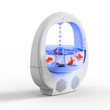 NNEDSZ White 3 In 1 Anti-Gravity Humidifier Multifunctional Aromatherapy Machine Bluetooth-compatible Speaker Fish Tank Ambient Light