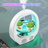 NNEDSZ White 3 In 1 Anti-Gravity Humidifier Multifunctional Aromatherapy Machine Bluetooth-compatible Speaker Fish Tank Ambient Light