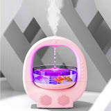 NNEDSZ Pink 3 In 1 Anti-Gravity Humidifier Multifunctional Aromatherapy Machine Bluetooth-compatible Speaker Fish Tank Ambient Light