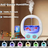 NNEDSZ Pink 3 In 1 Anti-Gravity Humidifier Multifunctional Aromatherapy Machine Bluetooth-compatible Speaker Fish Tank Ambient Light