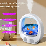 NNEDSZ Pink 3 In 1 Anti-Gravity Humidifier Multifunctional Aromatherapy Machine Bluetooth-compatible Speaker Fish Tank Ambient Light