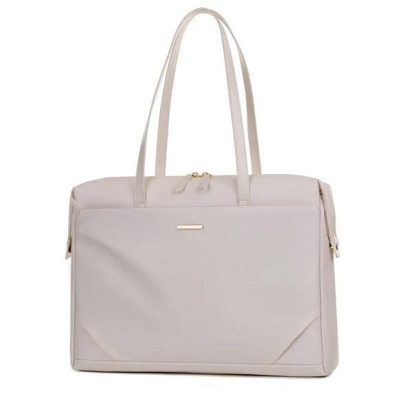 NNEDSZ White Women’s Work Tote Bag – New Fashionable Laptop Bag, Large Capacity Business Briefcase, Commute & Office Tote