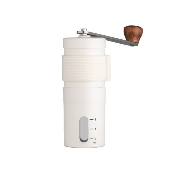 NNEDSZ White Portable Stainless Steel Coffee Grinder - Manual Hand-Cranked Coffee Mill, Heavy-Duty Burr Grinder for Fresh Coffee Beans