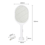 NNEDSZ White Rechargeable Electric Mosquito Racket - 2-in-1 Mosquito Killer with Lithium Battery, Fly Swatter & Mosquito Zapper for Home Use