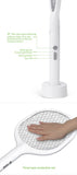 NNEDSZ White Rechargeable Electric Mosquito Racket - 2-in-1 Mosquito Killer with Lithium Battery, Fly Swatter & Mosquito Zapper for Home Use