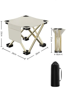 NNEDSZ 23*28cm White Outdoor Folding Stool - Lightweight Portable Picnic Chair, Fishing Chair, Camping Seat, and Collapsible Bench for Outdoor Activities