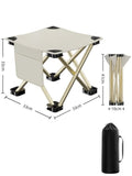 NNEDSZ 33*32cm White Outdoor Folding Stool - Lightweight Portable Picnic Chair, Fishing Chair, Camping Seat, and Collapsible Bench for Outdoor Activities