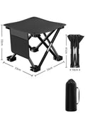 NNEDSZ 33*32cm Black Outdoor Folding Stool - Lightweight Portable Picnic Chair, Fishing Chair, Camping Seat, and Collapsible Bench for Outdoor Activities