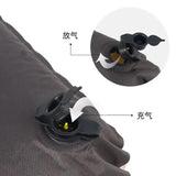 NNEDSZ Beige Automatic Inflatable 3D Outdoor Sponge Pillow - Portable Camping Travel Neck Cushion, Comfortable Air Mattress for Tent, Versatile Nap Pillow