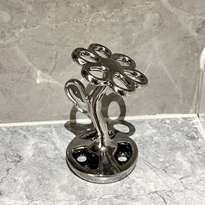 NNEDSZ Silver Gray Creative Ceramic Toothbrush Holder - Makeup Brush & Eyebrow Pencil Organizer for Bathroom, Stylish and Practical Toothbrush Stand