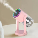 NNEDSZ Pink Starry Sky Projection Humidifier – USB Ultrasonic Car and Home Air Humidifier, Mist Diffuser for Hydration