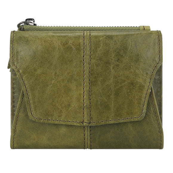 NNEDSZ Olive Green Genuine Leather Women's Wallet - Multifunctional Coin & Card Holder, Fashionable Card Box in Top-Grade Cowhide