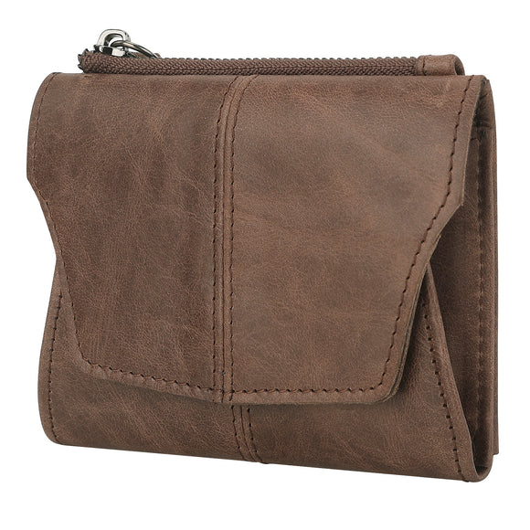 NNEDSZ Brown Genuine Leather Women's Wallet -C Multifunctional Coin & Card Holder, Fashionable Card Box in Top-Grade Cowhide