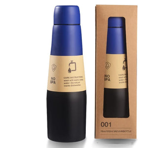 NNEDSZ Black Blue Gradient High-Quality Gradient Color Insulated Water Bottle -304 Stainless Steel Vacuum Cup, Large Capacity, Portable Sports Bottle