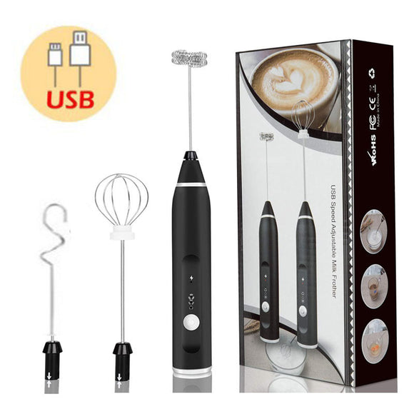NNEDSZ Black 304 Stainless Steel Handheld Electric Milk Frother, Egg Beater, Paint Mixer, and Milk Powder Whisk