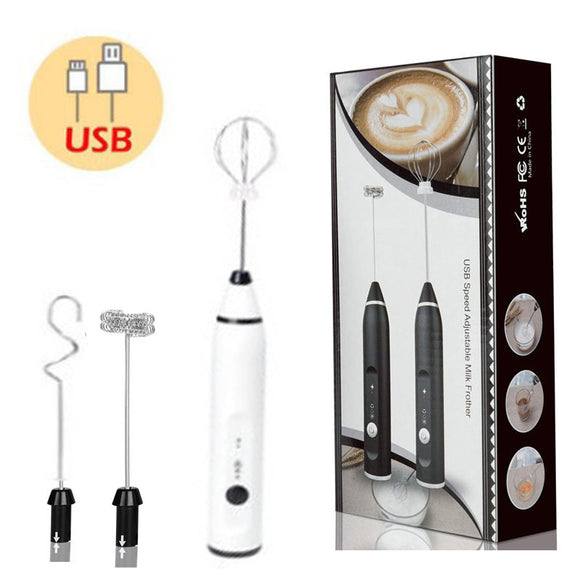 NNEDSZ White 304 Stainless Steel Handheld Electric Milk Frother, Egg Beater, Paint Mixer, and Milk Powder Whisk