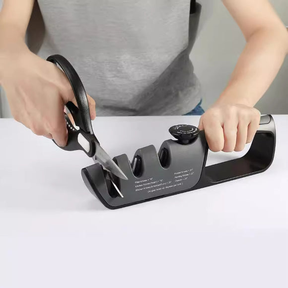 NNEDSZ Adjustable Multi-Functional Knife Sharpener with Angle Control for Kitchen Tools, Scissors, and Blades