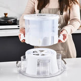 NNEDSZ Only A Cold Water Bottle Large Capacity Rotating Beverage Dispenser with Faucet, Multi-Compartment Refrigerator Water Jug for Juice, Tea, and Drinks