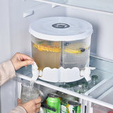NNEDSZ Water Bottle + 4 Cups Large Capacity Rotating Beverage Dispenser with Faucet, Multi-Compartment Refrigerator Water Jug for Juice, Tea, and Drinks