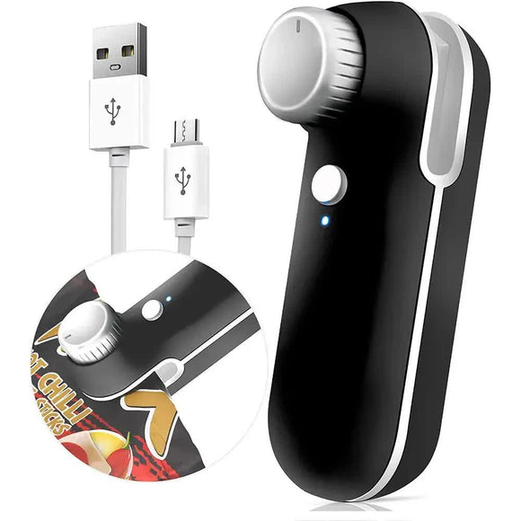 NNEDSZ Black Portable Mini Food Vacuum Sealer - Convenient Household Snack Bag Sealing Machine