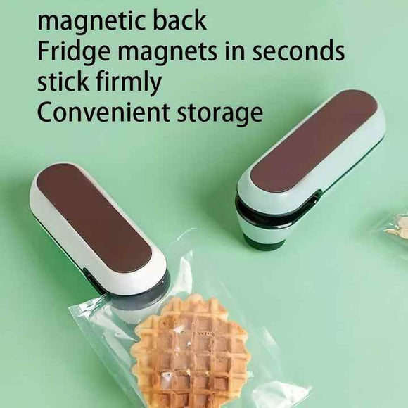 NNEDSZ Green Portable Mini Food Vacuum Sealer - Convenient Household Snack Bag Sealing Machine