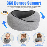NNEDSZ Dark Gray Velcro Tape Memory Foam U-Shaped Neck Pillow - Snail Travel Cushion for Airplane, Office Nap, and Travel - Adjustable with Magnetic Therapy Cloth