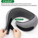 NNEDSZ Dark Gray Velcro Tape Memory Foam U-Shaped Neck Pillow - Snail Travel Cushion for Airplane, Office Nap, and Travel - Adjustable with Magnetic Therapy Cloth